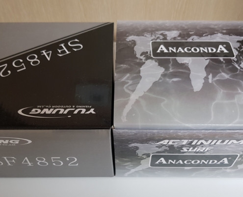 원투낚시용 스피닝 릴 비교: 유정낚시의 SF4852와 유로피싱의 액티늄서프